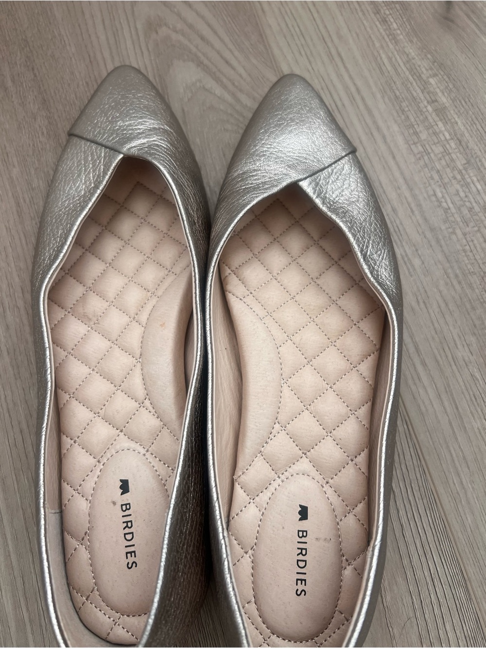 Birdies Metallic Neutral Pointed-Toe Flats
